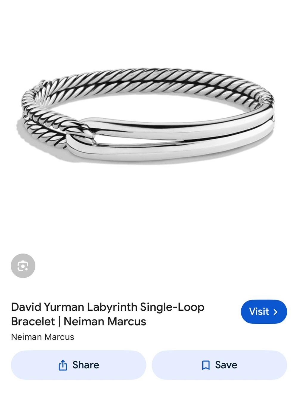 David Yurman Labyrinth Single-Loop Bracelet- Sterling Silver